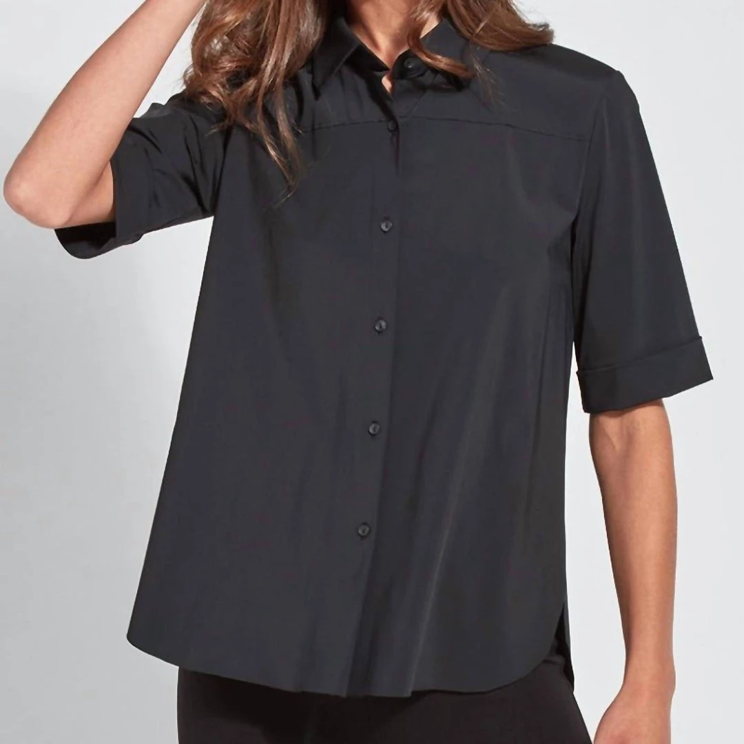 Best reviews of π€© Lysse π© women Josie Short Sleeve Button Down in Black π 1 Best reviews of π€© Lysse π© women Josie Short Sleeve Button Down in Black π