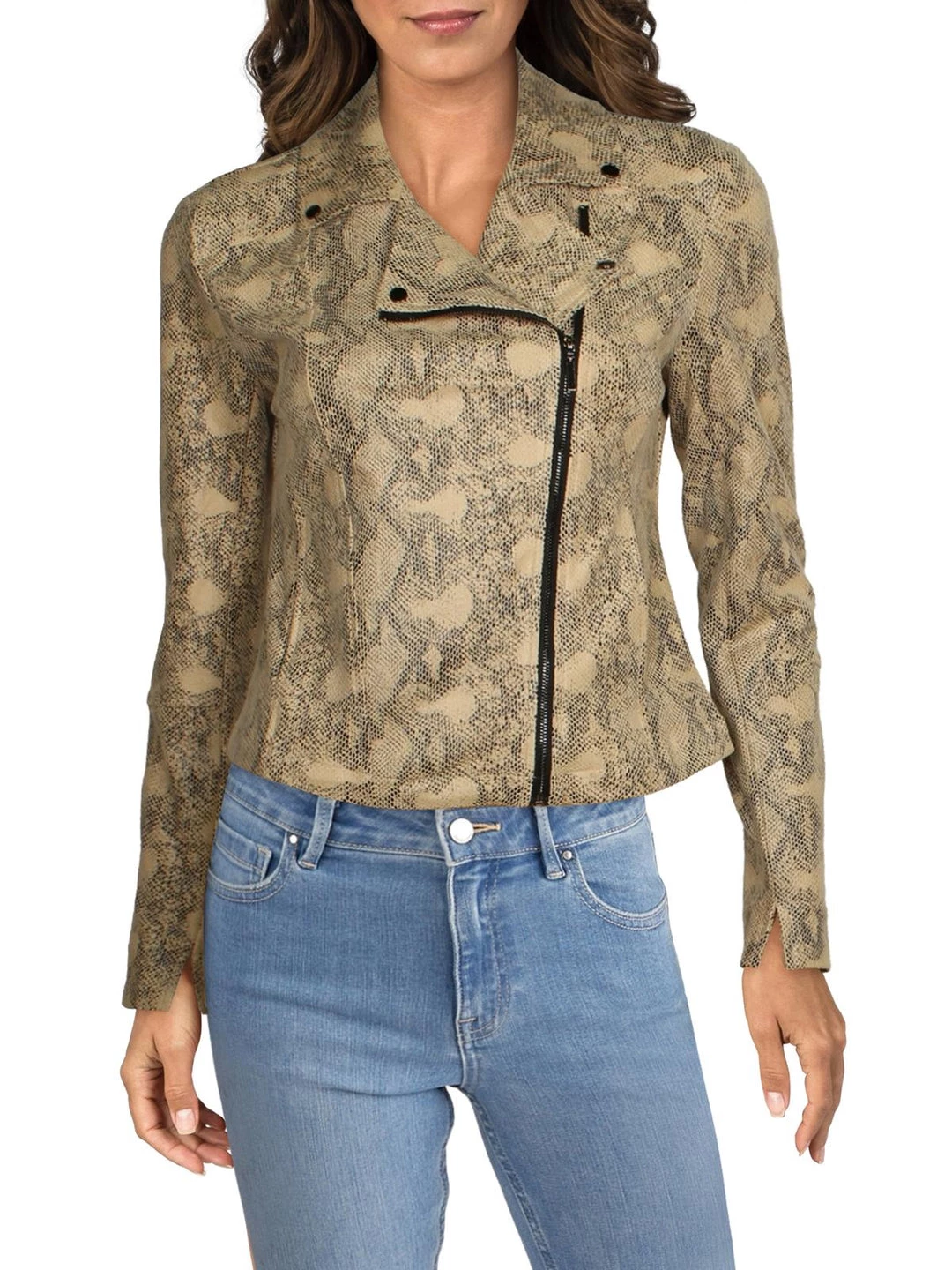 New 🔔 Lysse 👩 Womens Vegan Suede Snake Motorcycle Jacket 🎁 1 New 🔔 Lysse 👩 Womens Vegan Suede Snake Motorcycle Jacket 🎁