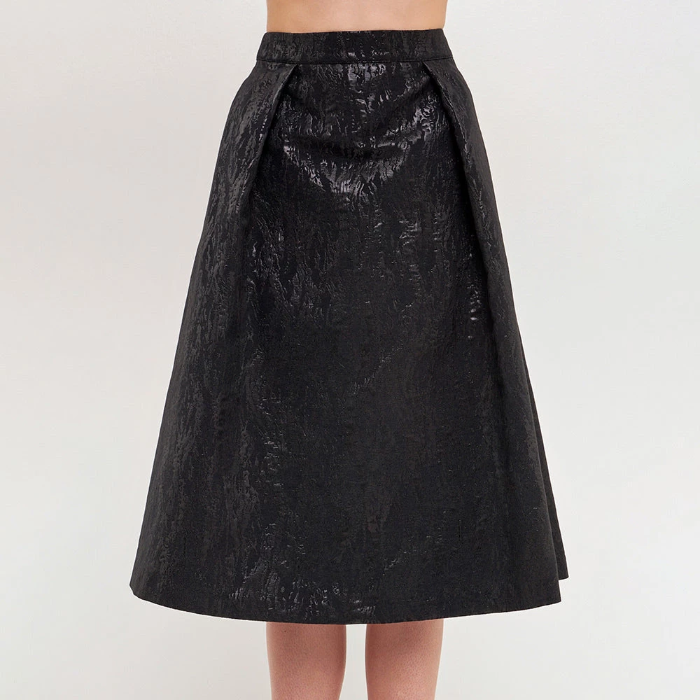 Cheap 🔔 ENDLESS ROSE 👩 women Metallic Jacquard Flare Midi 👗 Skirt 🥰 4 Cheap 🔔 ENDLESS ROSE 👩 women Metallic Jacquard Flare Midi 👗 Skirt 🥰 - Image 4