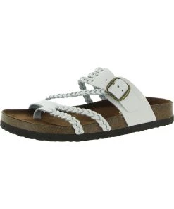 New ๐ White Mountain Hayleigh ๐ฉ Womens Leather Braided Footbed ๐ฉด Sandals โจ