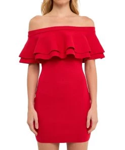 Hot Sale ⌛ ENDLESS ROSE 👩 women Off-The-Shoulder Mini 👗 Dress 😀 -White Mountain Shop eb3c0c7069e243ec9093614cbe48c4c4 1080x