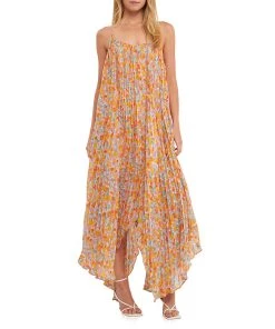 Best reviews of 🎁 ENDLESS ROSE 👩 women Pleated Waterfall Maxi 👗 Dress 🌟