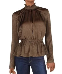 Coupon 💯 Endless Rose 👩 Womens Smocked High Neck Blouse 😀