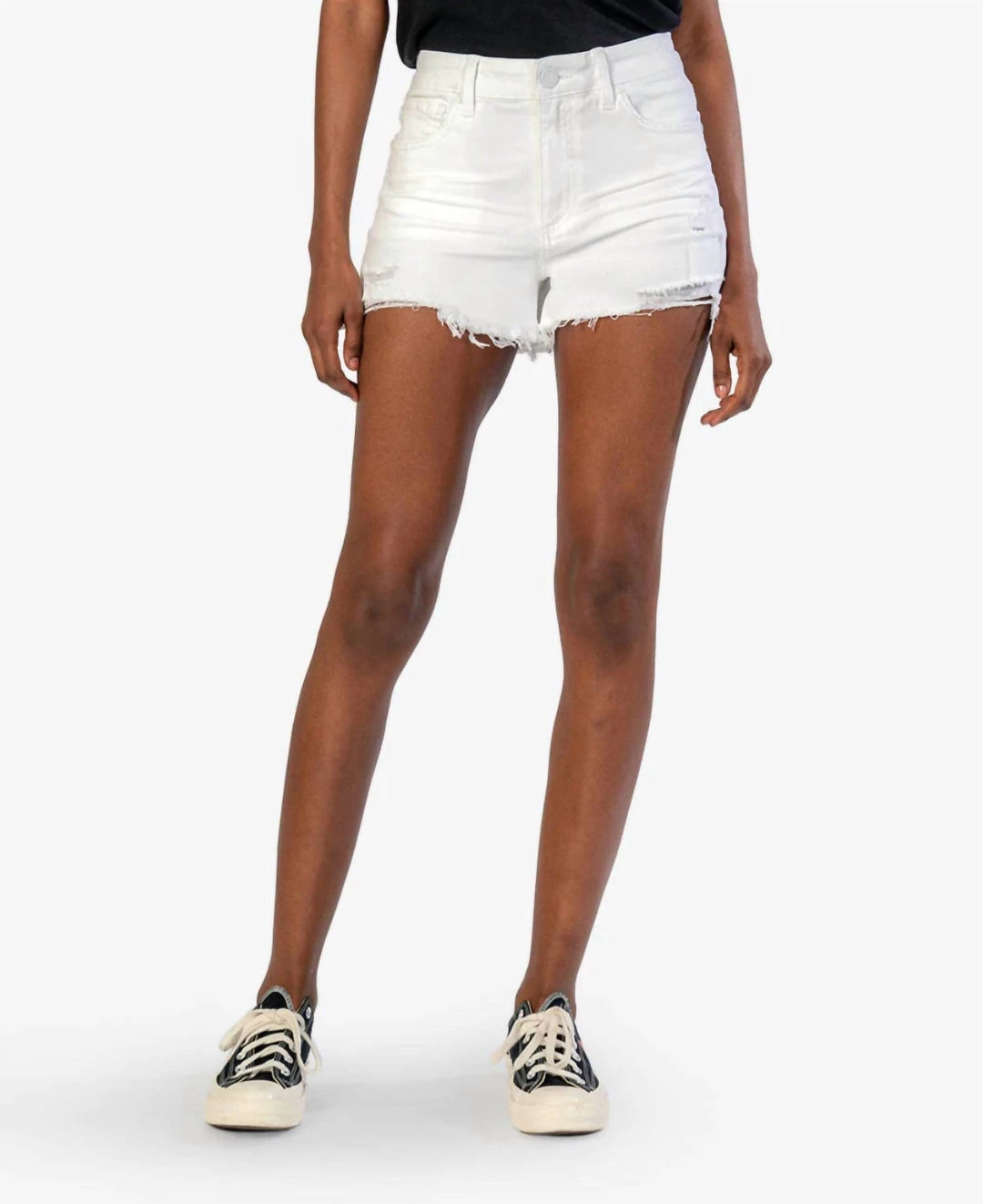 Promo 🥰 Kut From The Kloth 👩 women Jane High Rise Short With Fray in Optic White 😍 1 Promo 🥰 Kut From The Kloth 👩 women Jane High Rise Short With Fray in Optic White 😍